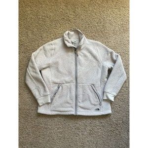 The North Face Women's Fleece Full Zip Jacket Tan Size XL with Pockets Fuzzy